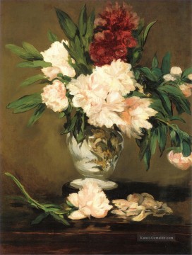  blumen - Pfingstrosen in einer Vase Eduard Manet impressionistische Blumen